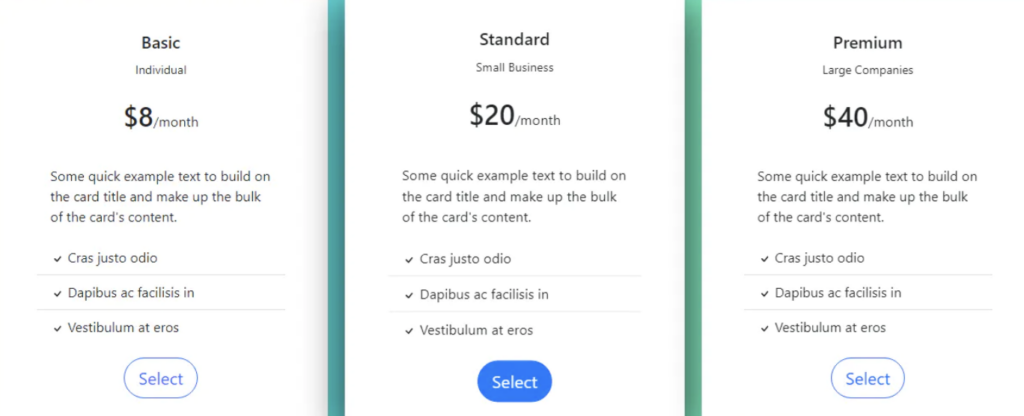 A Dynamic Bootstrap 5.0 Pricing Table