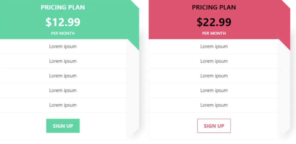 3D Bootstrap Pricing Table by Aashima.