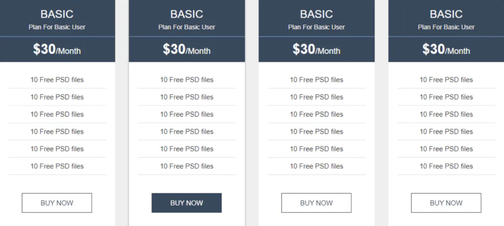 Responsive Bootstrap Pricing Table by Anisur