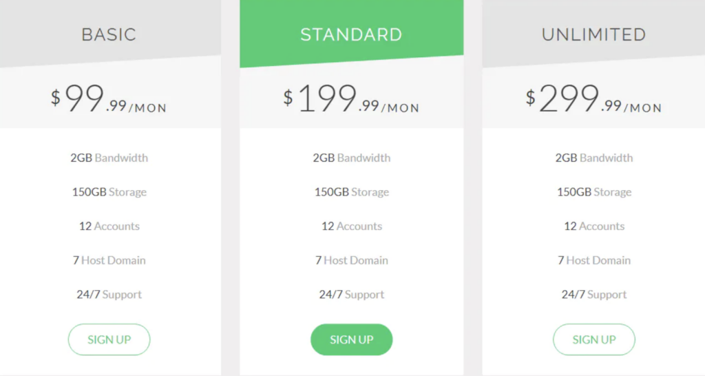 Sleek Bootstrap Pricing Table.