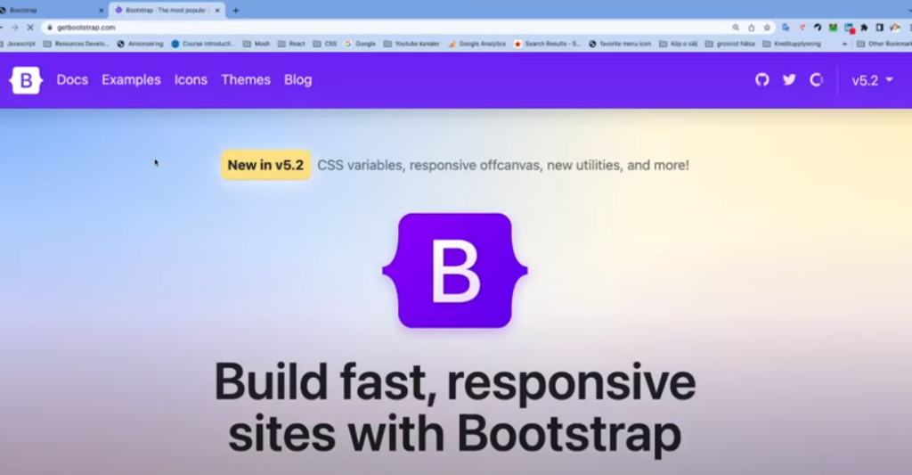 Bootstrap home page