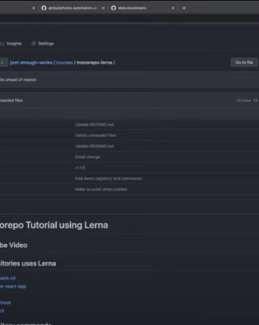 Monorepo tutorial screen