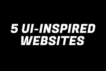 The inscription 5 ui - inspired websites on a black background