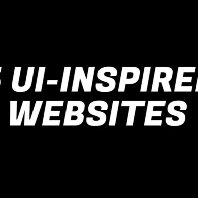 The inscription 5 ui - inspired websites on a black background