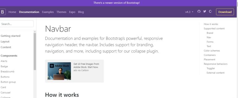 Bootstrap Navbar homepage