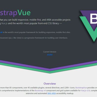 BootstrapVue official website’s landing page