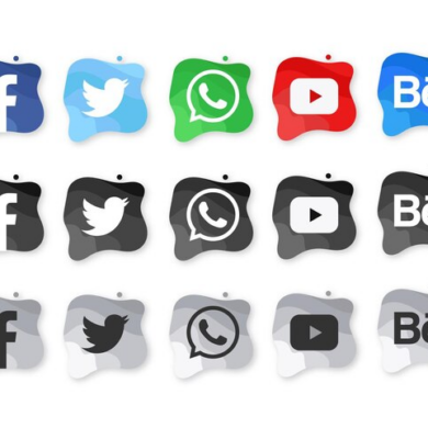 Color and Black and White Social Media Icons