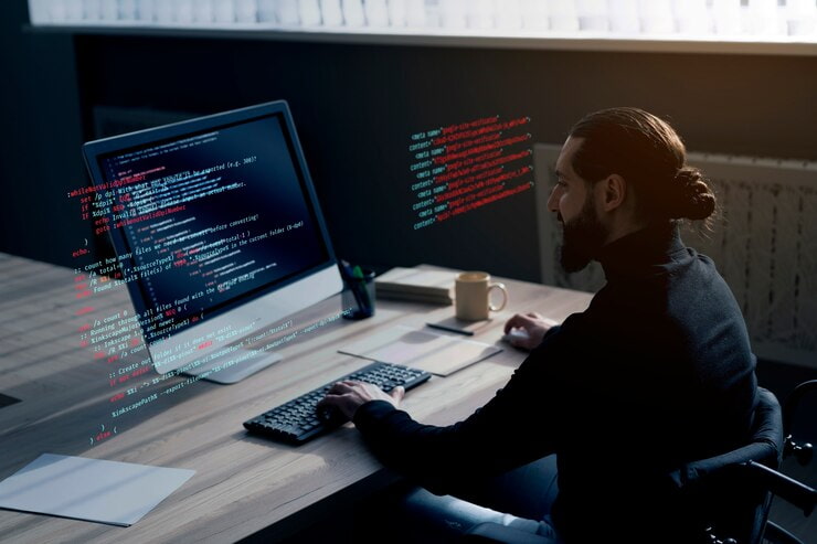 Man Working on Computer