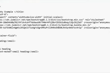 a screenshot from youtube tutorial on how to apply text-muted class code
