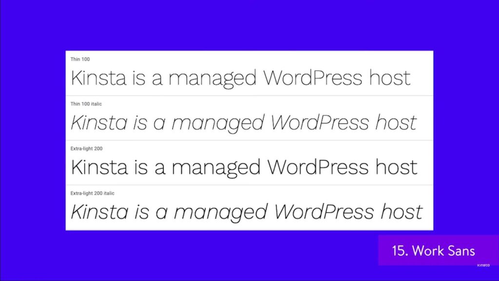Example of Work Sans google docs font
